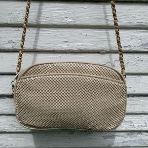 Vintage White Mesh Disco Crossbody Bag